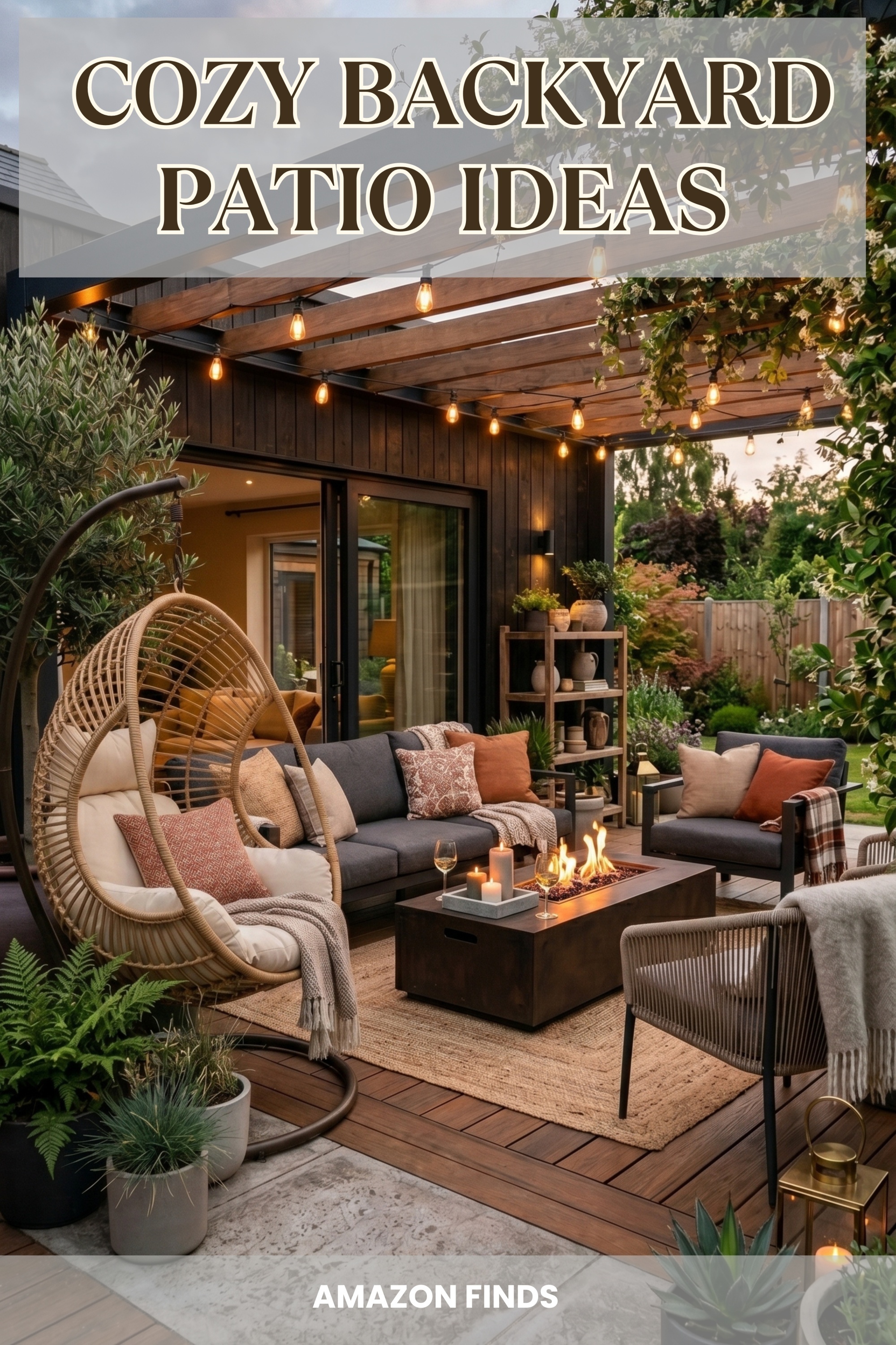 Cozy Backyard Patio Ideas | Modern Outdoor Living Space with Fire Pit