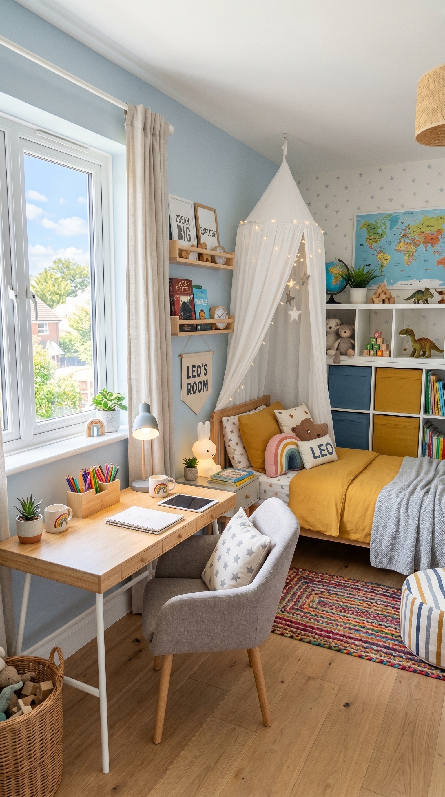 Cute Boy Bedroom Ideas 2026 | Cozy Kids Room Decor with Study Desk & Montessori Style
