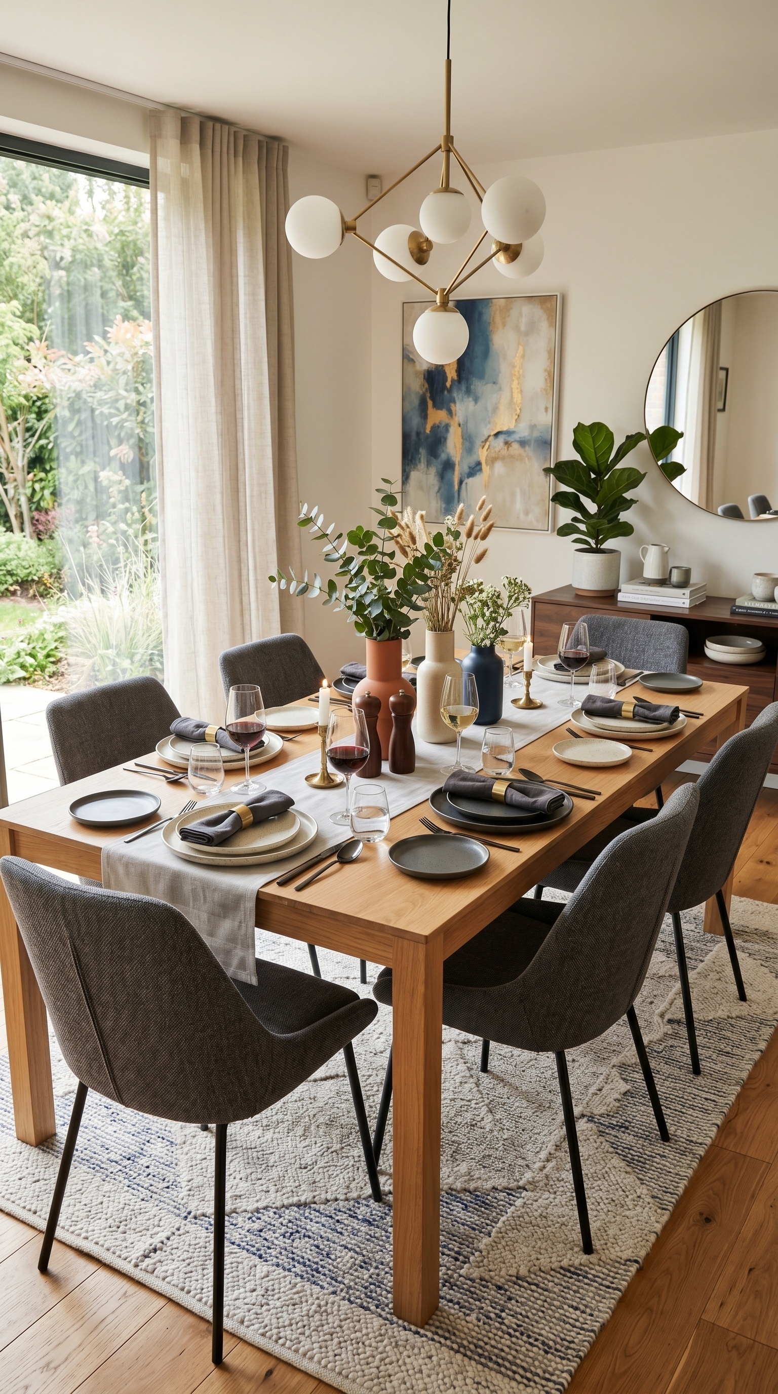 Modern Dining Room Ideas | Elegant Neutral Dining Table Decor Inspiration