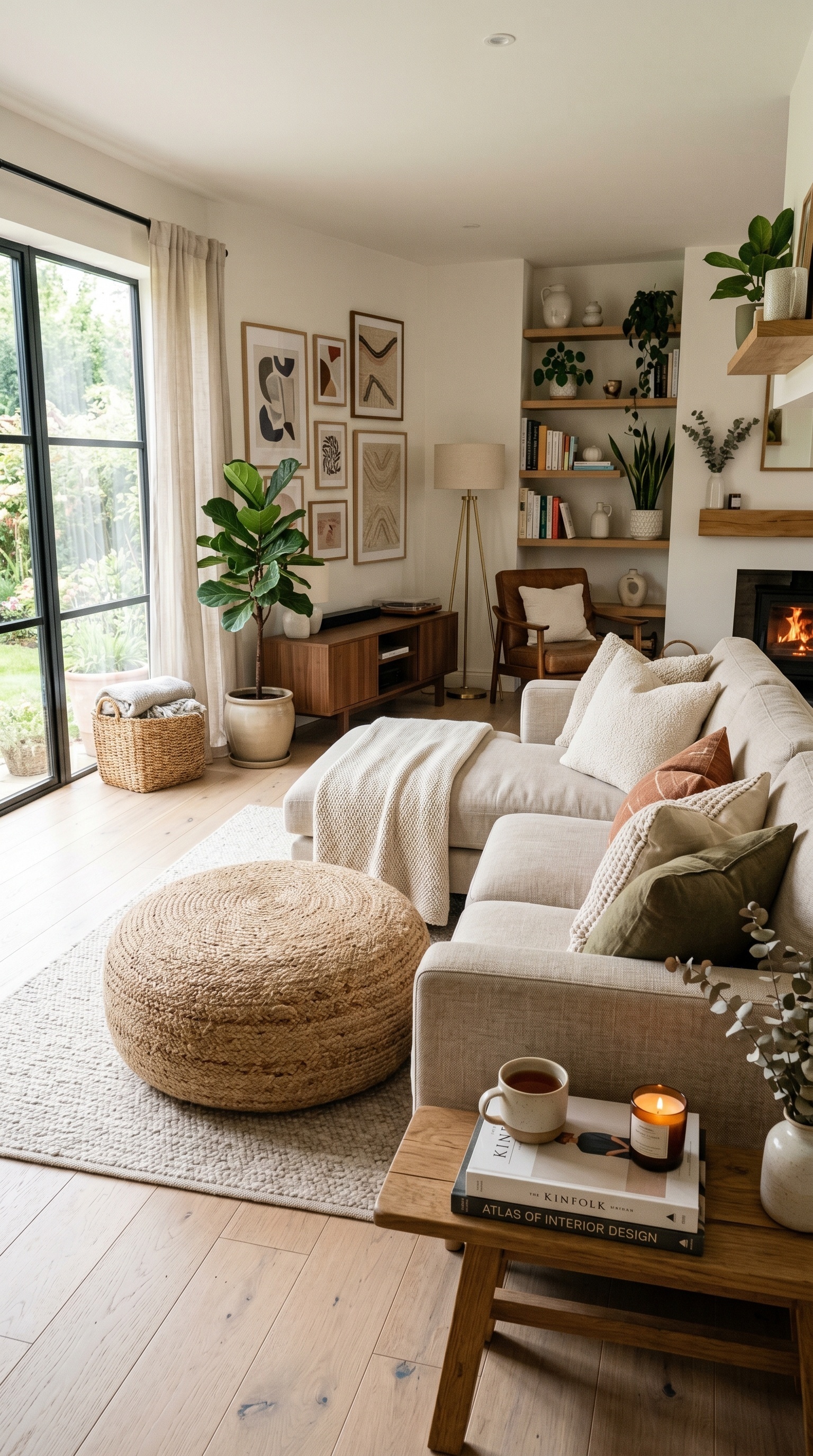 Cozy Neutral Living Room Ideas 2026 | Warm Minimalist Living Room Decor with Sectional Sofa 
