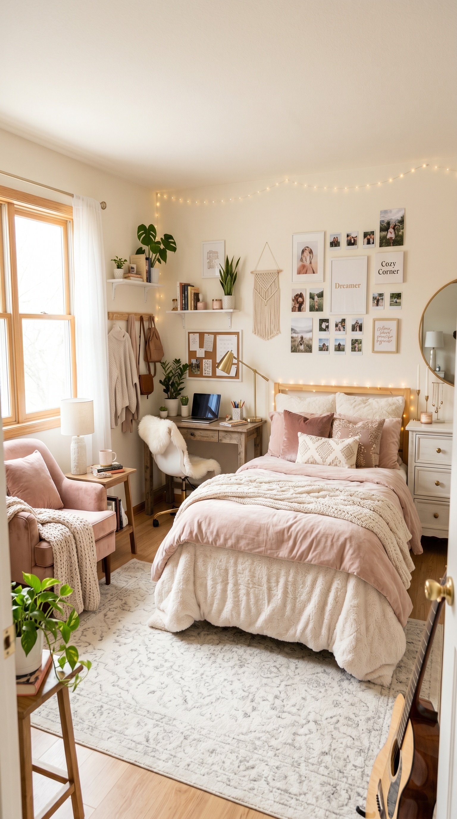 Cozy Teen Girl Bedroom Ideas | Soft Pink Aesthetic Room Inspiration