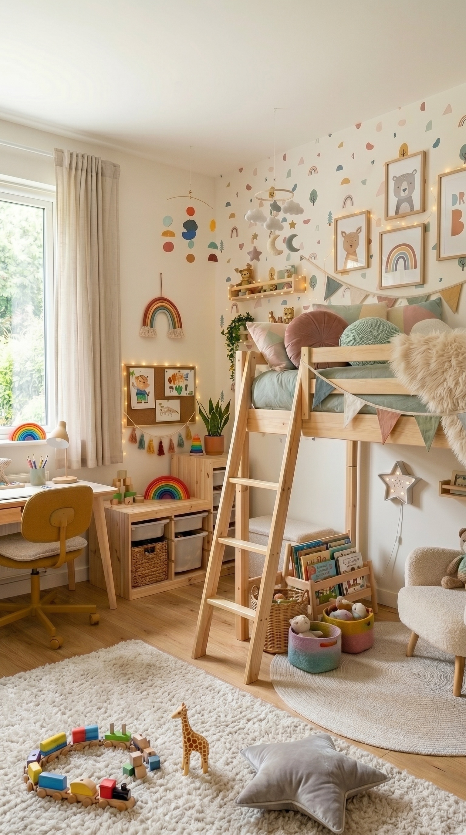 Cozy Montessori Kids Bedroom Ideas | Soft Pastel Playroom Decor Inspiration