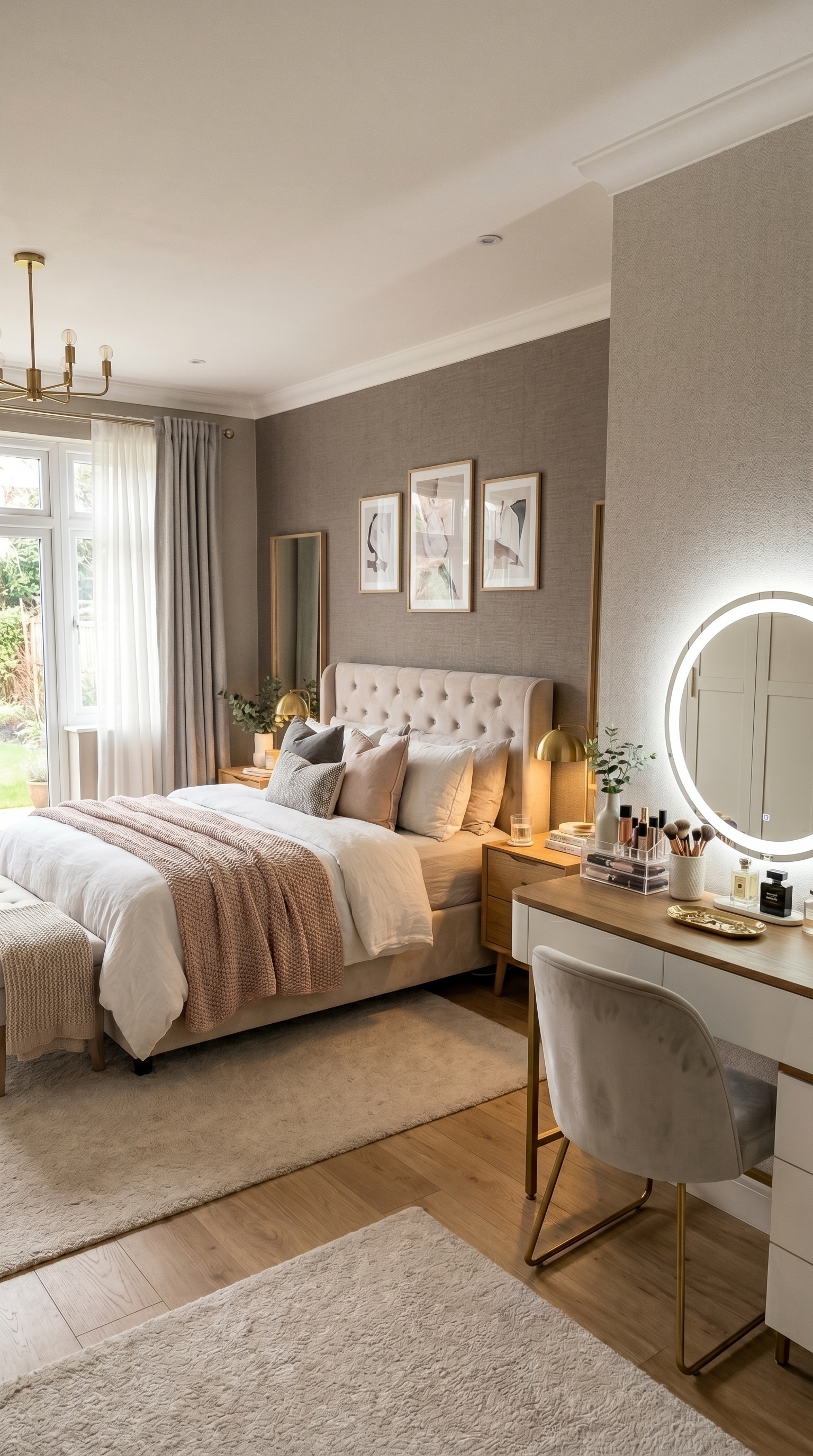 Elegant Neutral Bedroom Ideas | Cozy Glam Bedroom & Vanity Setup Inspiration