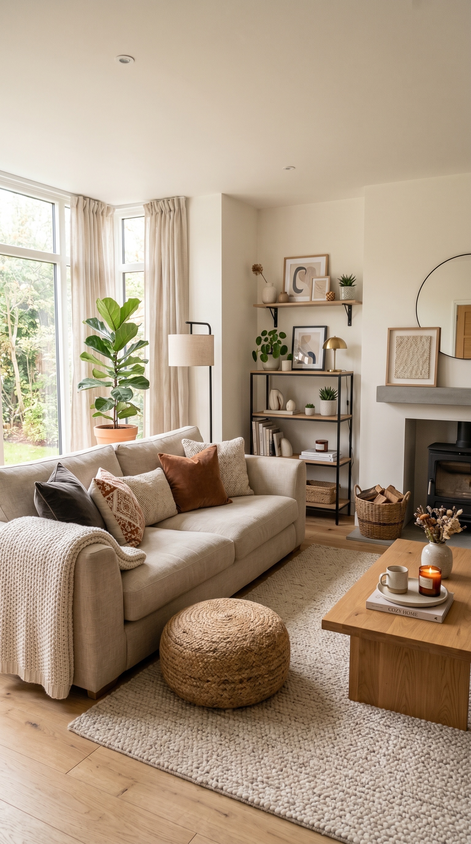 Cozy Family Living Room Furniture Ideas for a Warm Neutral Home