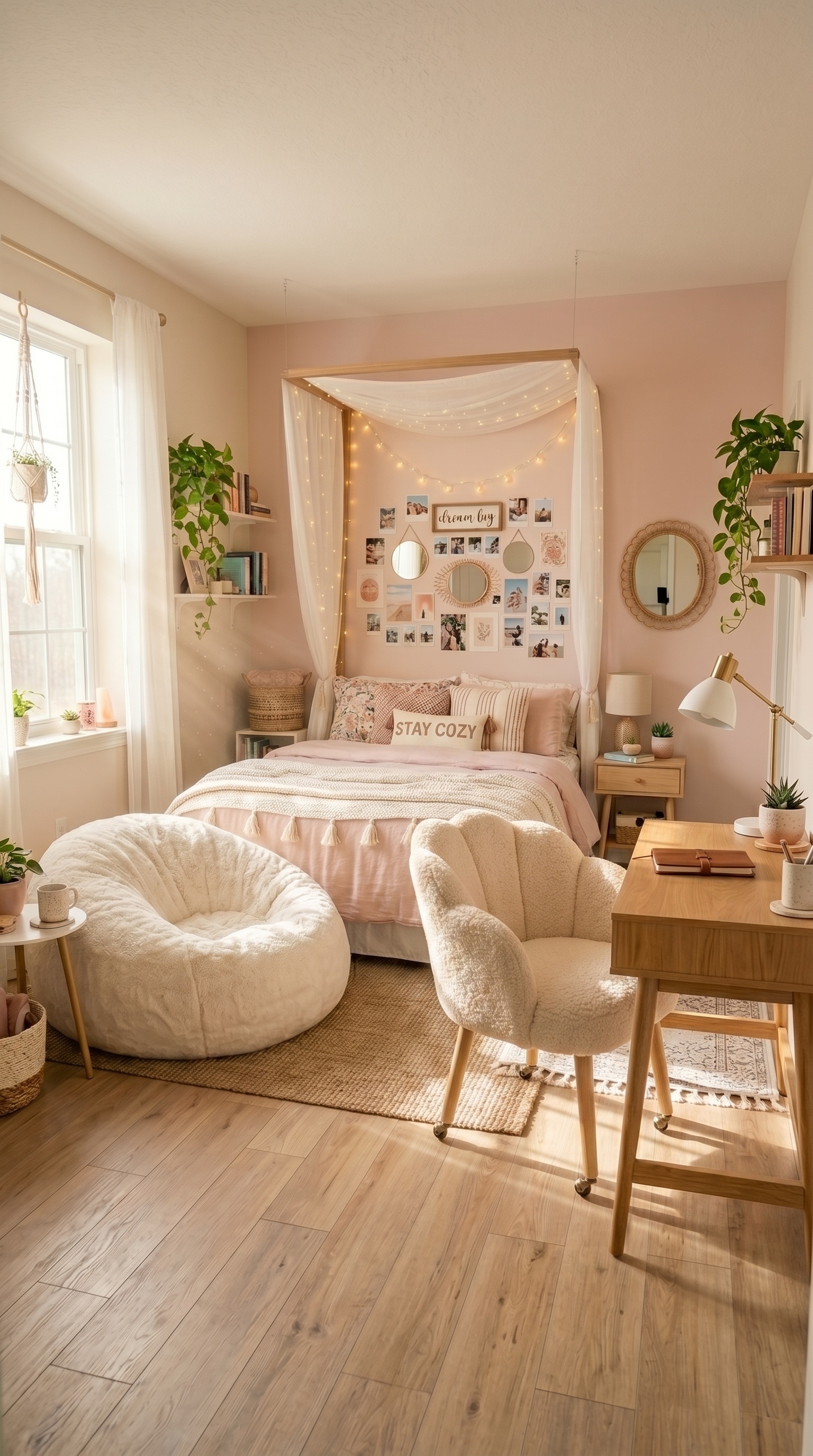 Cozy Pink Teen Girl Bedroom Furniture Ideas