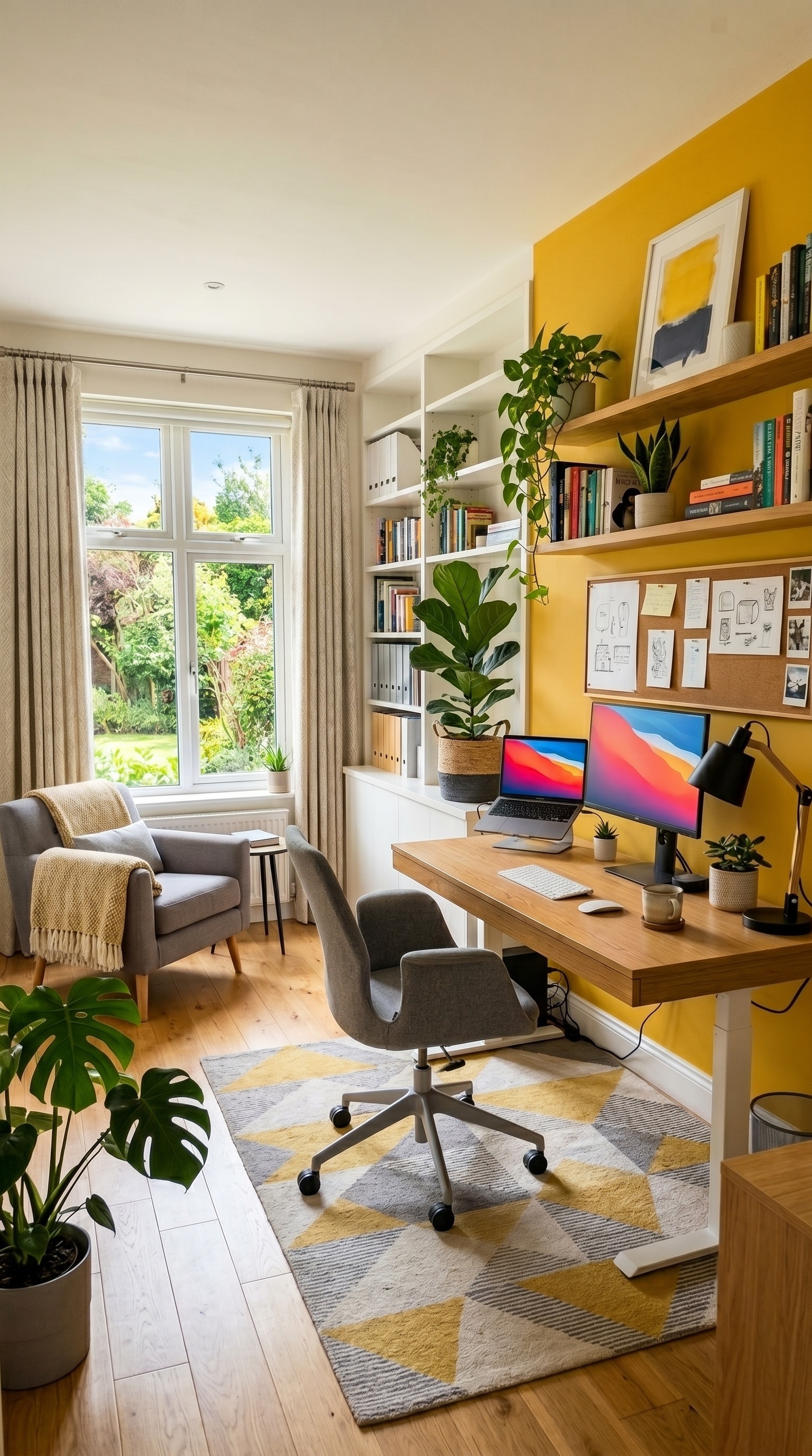 Bright Scandinavian Yellow Home Office Ideas for a Stylish and Productive Workspace