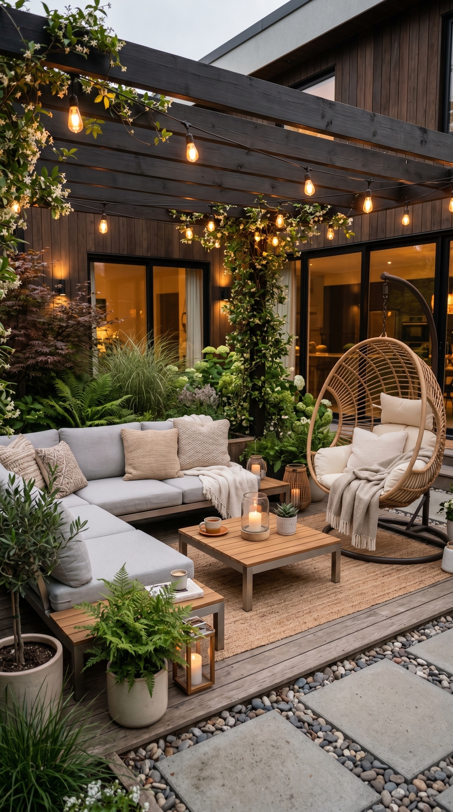 Modern Outdoor Furniture Ideas for a Cozy Neutral Patio