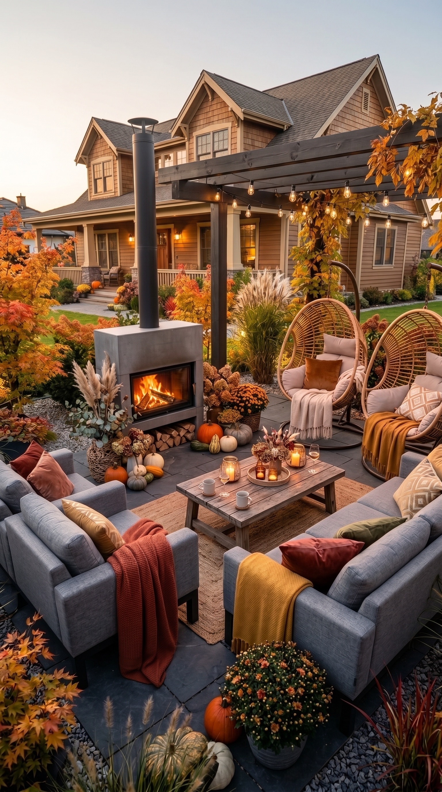 Cozy Outdoor Living Room Ideas | Patio Furniture & Fireplace