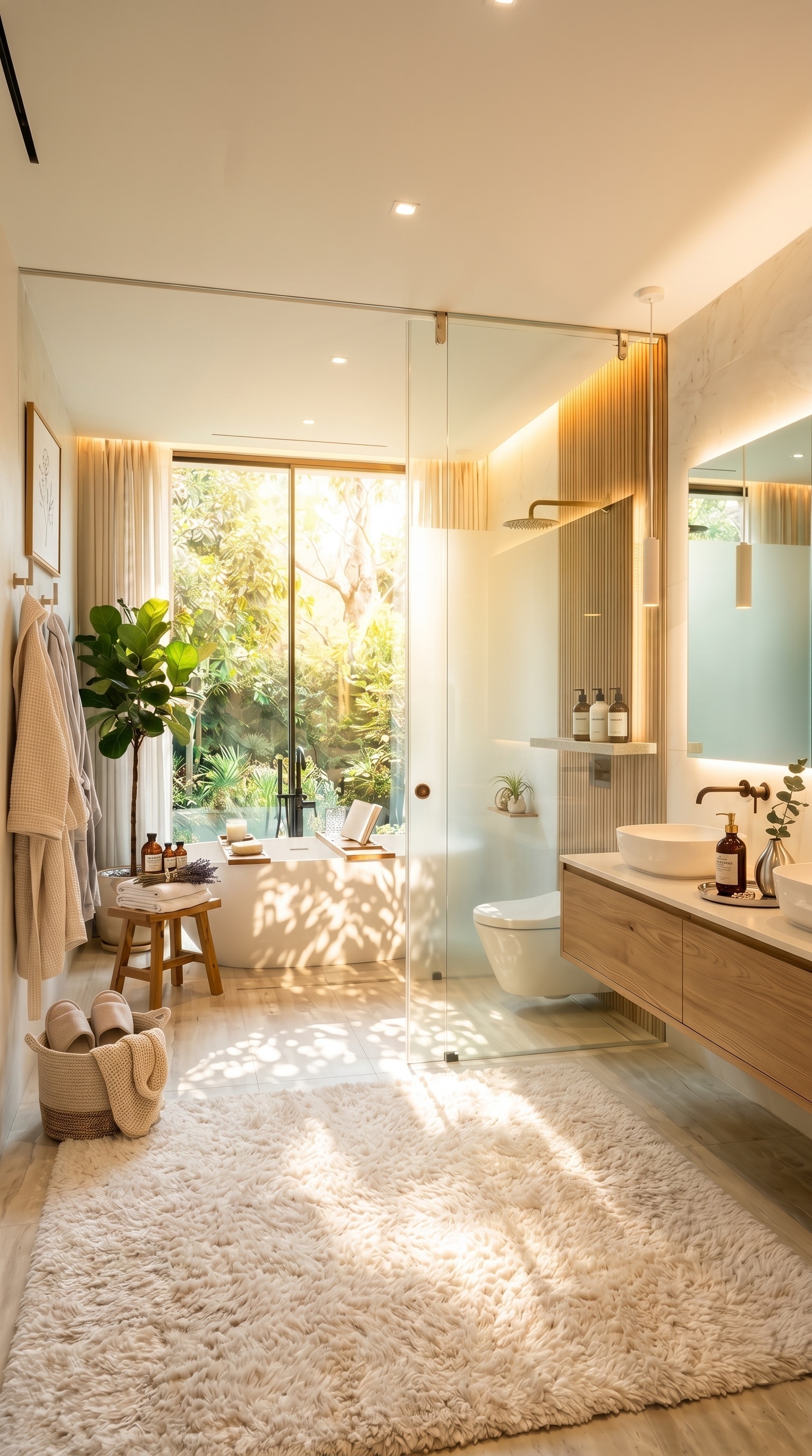 Modern Luxury Neutral Spa Bathroom Furniture Ideas